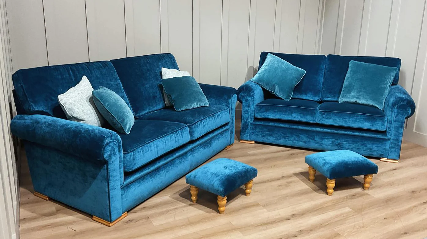 A reupholstered sofa in a domestic interior