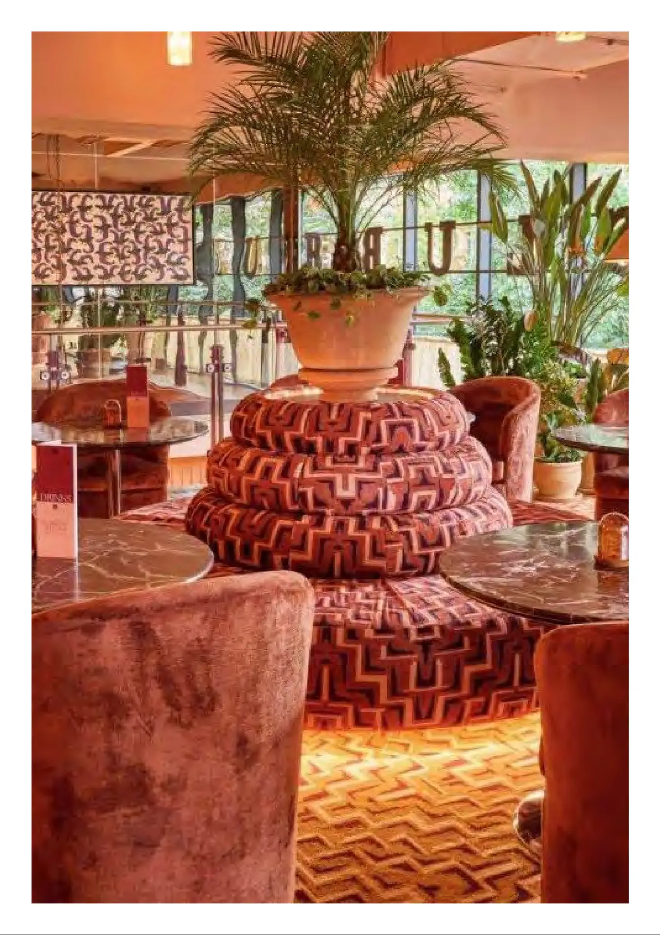 Bespoke banquette seating at Cosy Club, pictured in the SWU catalogue